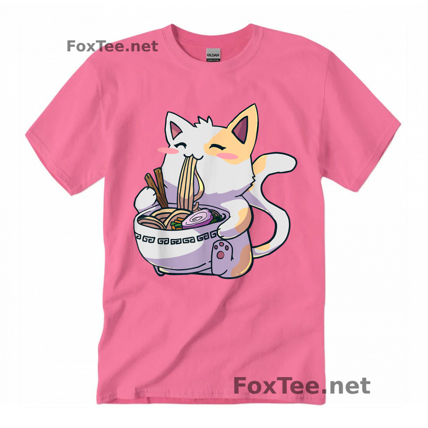 Thumb Ramen Cat Kawaii Neko Shirt - Azalea