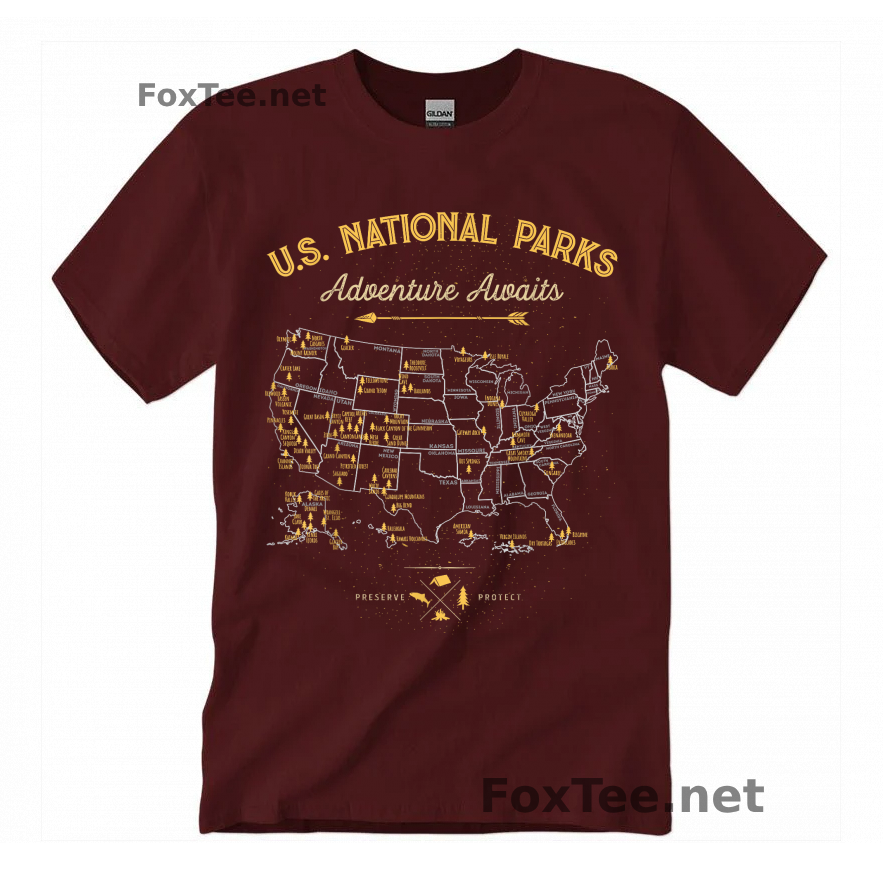 Thumb US National Parks T-Shirt - Maroon