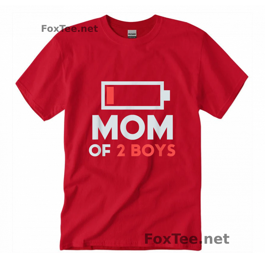 Thumb Mom of 2 Boys Shirt - Red