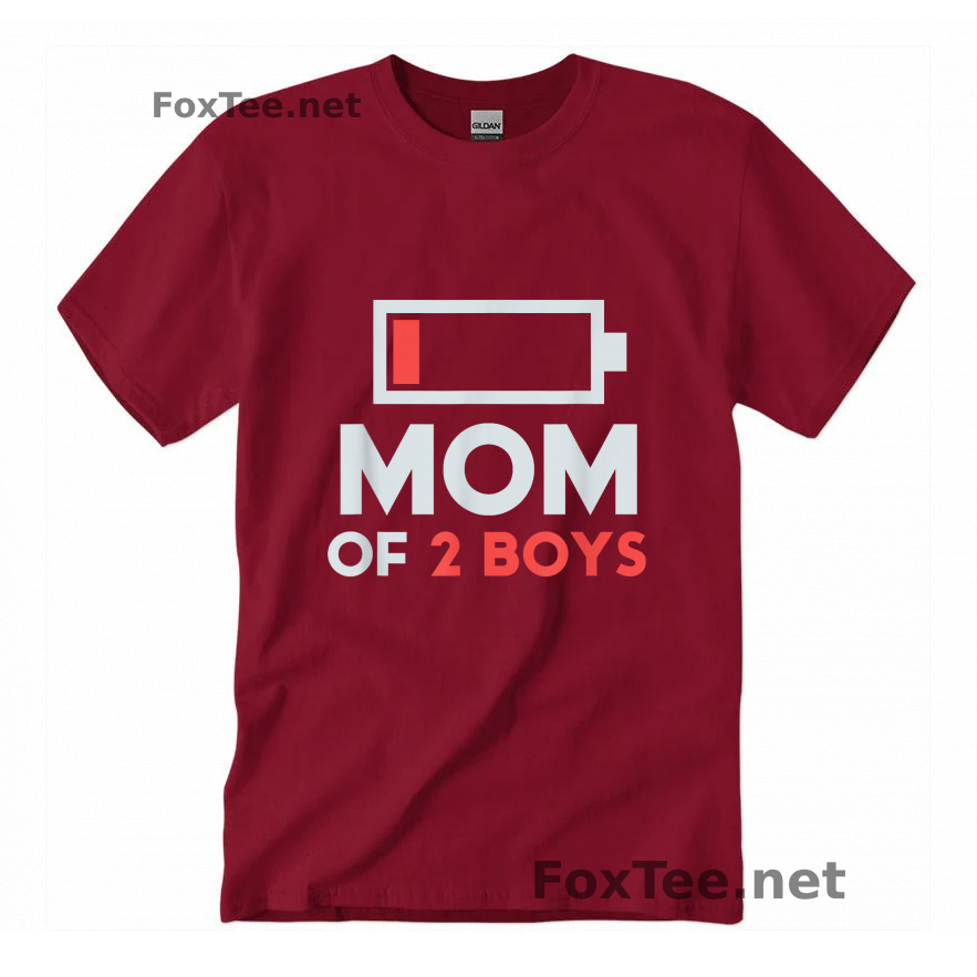 Thumb Mom of 2 Boys Shirt - Cardinal Red