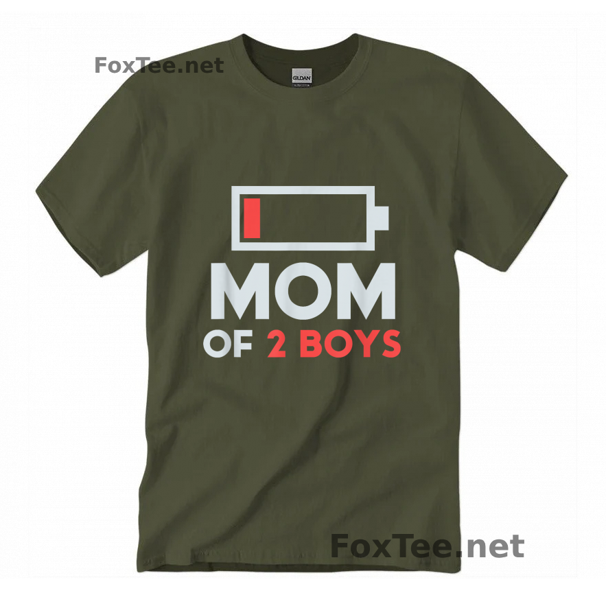 Thumb Mom of 2 Boys Shirt - Military Green