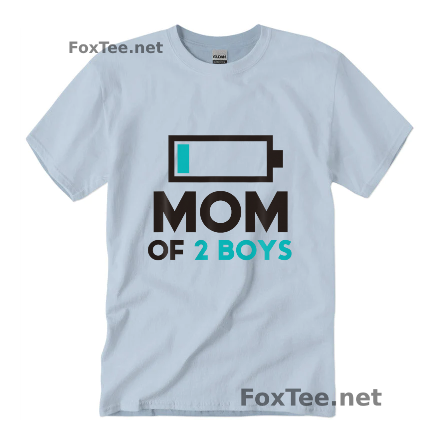 Thumb Mom of 2 Boys Shirt - Light Blue