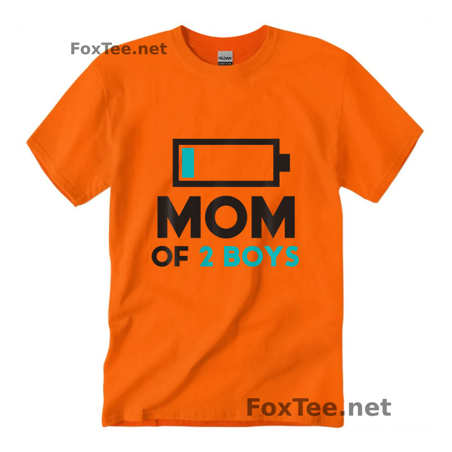 Thumb Mom of 2 Boys Shirt - Safety Orange