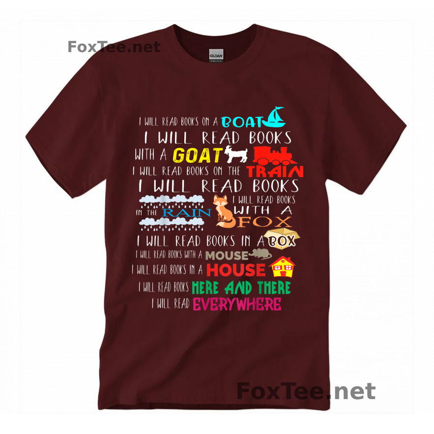 Thumb I Will Read Books On A Boat & Everywhere Reading Gifts Short Sleeve T-Shirt - Maroon