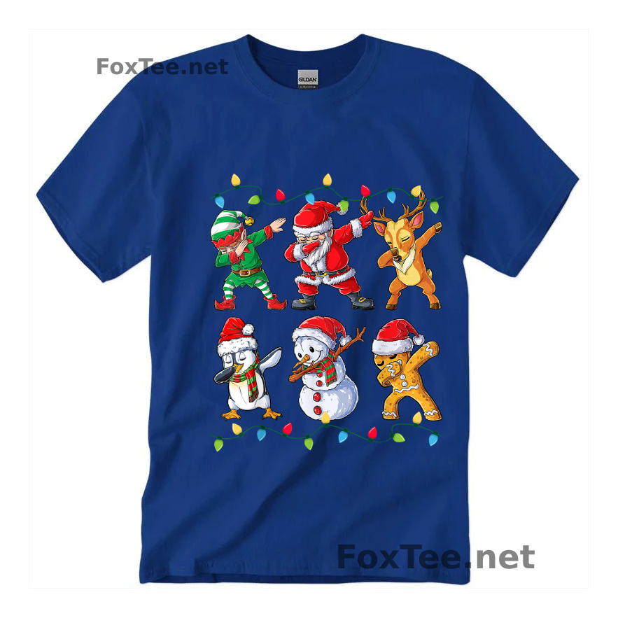 Thumb Dabbing Santa Elf Friends Christmas -  Funny Xmas Dab T-Shirt - Royal