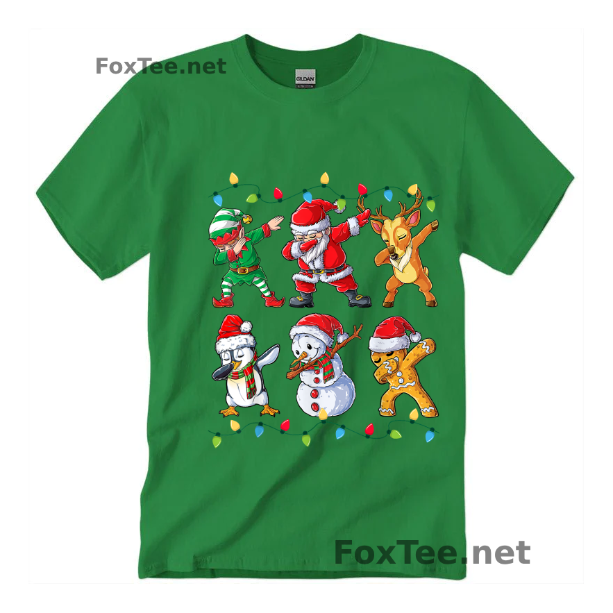 Thumb Dabbing Santa Elf Friends Christmas -  Funny Xmas Dab T-Shirt - Irish Green