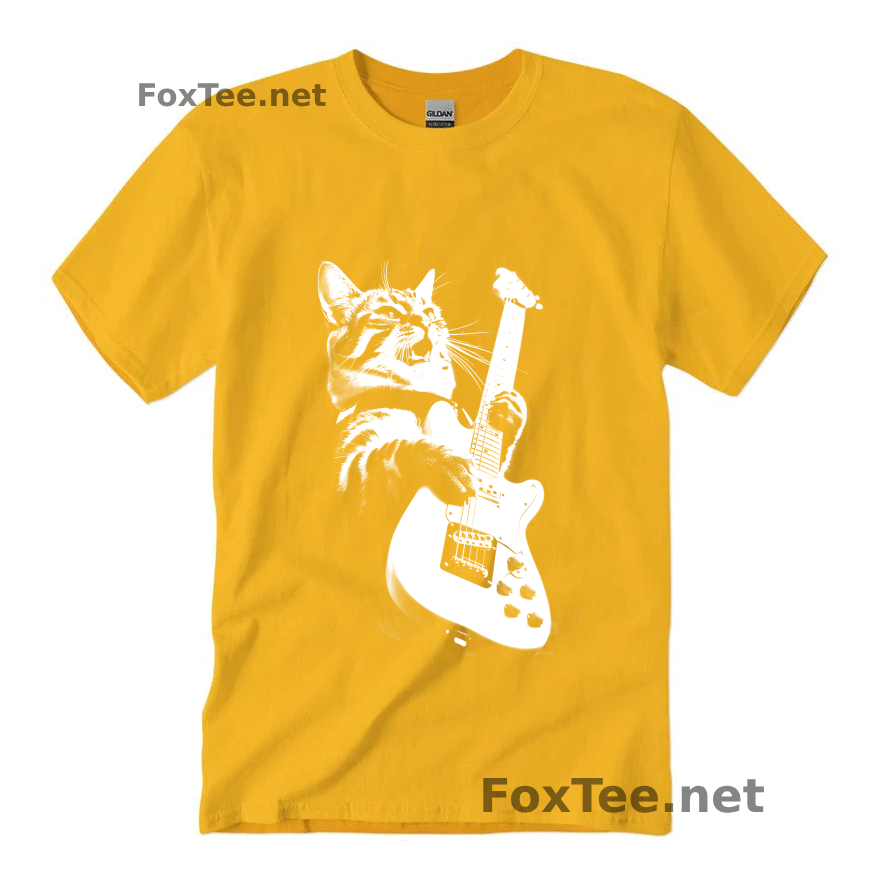 Thumb Rock Cat Playing Guitar T-Shirt - Daisy